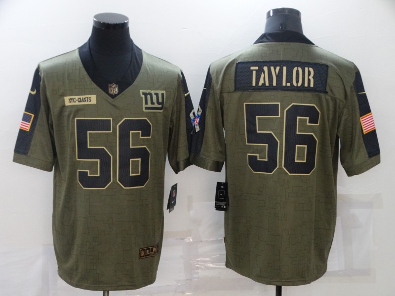 Men's New York Giants Lawrence Taylor #56 Brown Jersey